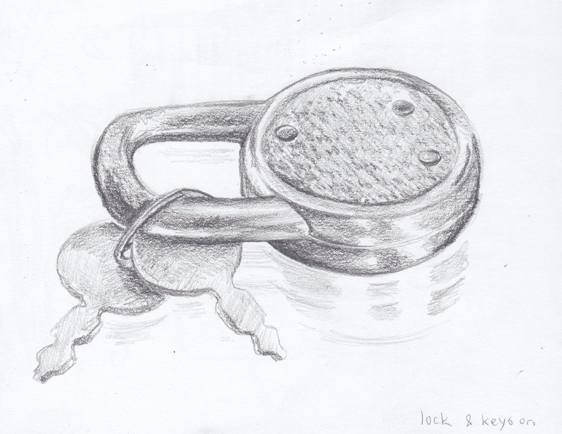 Lock Sketch at PaintingValley.com | Explore collection of Lock Sketch