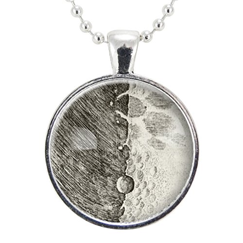 500x500 Galileo Galilei Full Moon Sketch Necklace, Astronomy - Locket Sketch