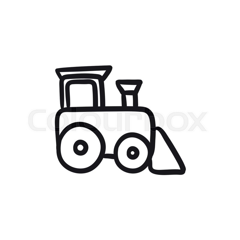 800x800 Toy Train Vector Sketch Icon Isolated On Background. Hand Drawn - Locomotive Sketch