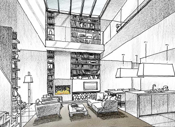 670x485 Tribeca Loft - Loft Sketch