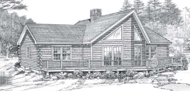 log cabin pencil drawings