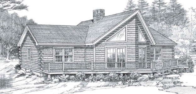 Log Cabin Sketch at PaintingValley.com | Explore collection of Log