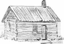 223x152 Post South Loup Fork - Log Cabin Sketch