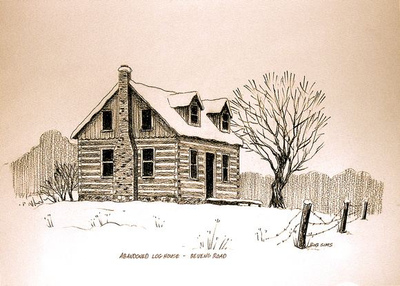 Log Cabin Sketch at PaintingValley.com | Explore collection of Log