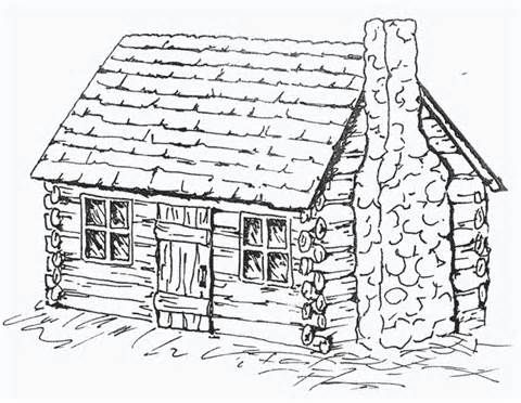 480x372 Log Cabin Coloring Pages Happy Log Cabin Day! - Log Cabin Sketch