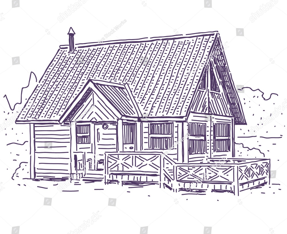 Log House Sketch at Explore collection of Log