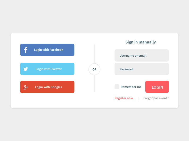 800x600 Social Login Widget Sketch Freebie - Log Sketch