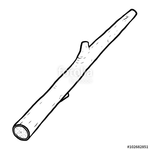 500x500 Wooden Log Cartoon Vector And Illustration, Black And White - Log Sketch