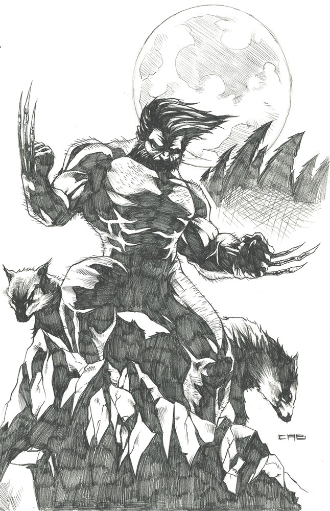 646x1000 Logan Pencil Sketch Original Artwork Chris Burkheart - Logan Sketch