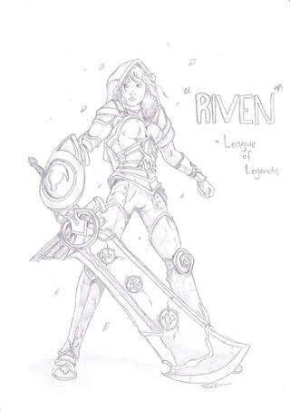 320x453 Sketch I Did For A Friend Of Riven From Lol C - Lol Sketch