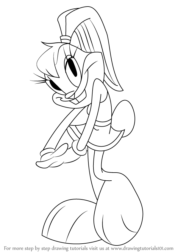 598x844 Learn How To Draw Lola Bunny From Looney Tunes (Looney Tunes) Step - Lola Bunny Sketch