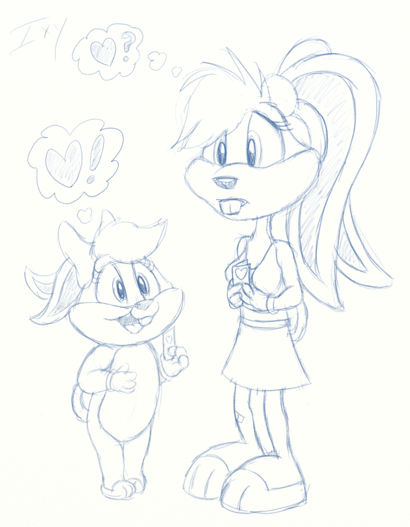 1400x1800 Lola Bunny Spotty Scribbles - Lola Bunny Sketch