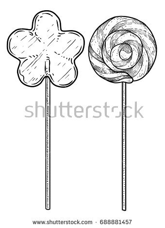 340x470 Collection Of Line Drawing Of Lollipop High Quality, Free - Lollipop Sketch