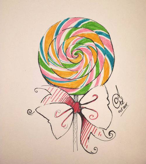 500x560 Lollipop Sketch By @alvaro V Z On Instagram On We Heart It - Lollipop Sketch