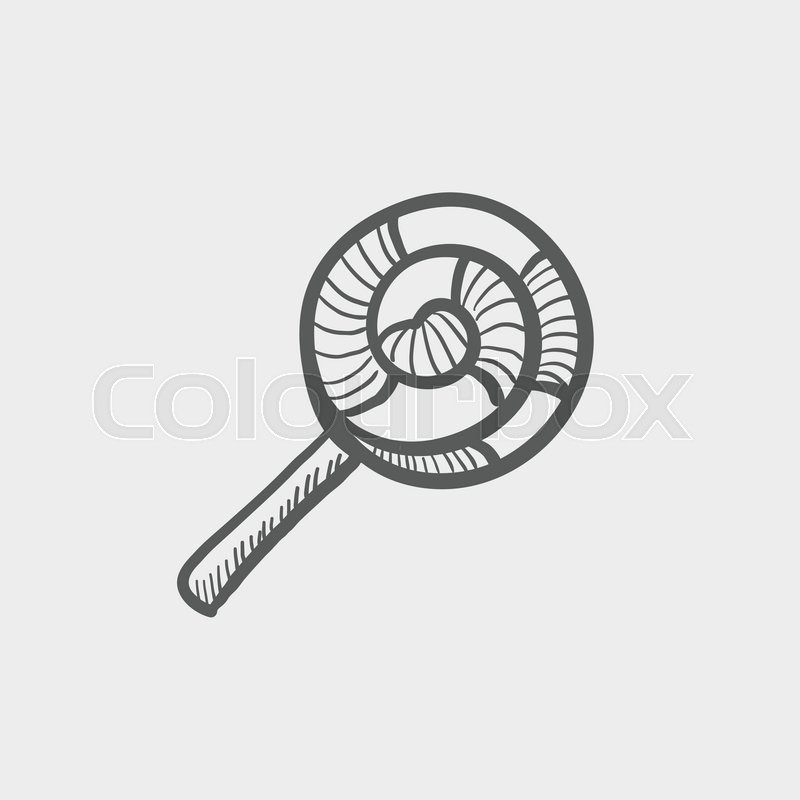 800x800 Spiral Lollipop Sketch Icon For Web And Mobile. Hand Drawn Vector - Lollipop Sketch
