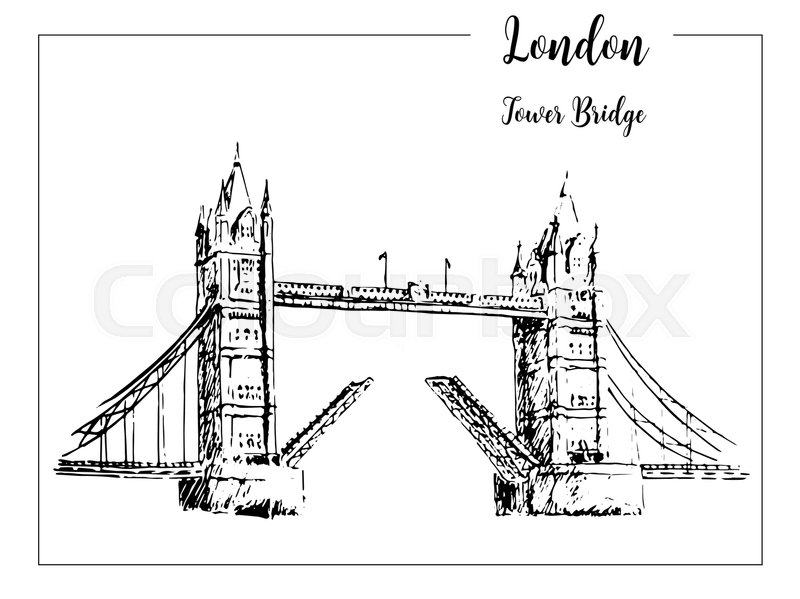 800x599 Tower Bridge. London Symbol. Beautiful Hand Drawn Vector Sketch - London Bridge Sketch