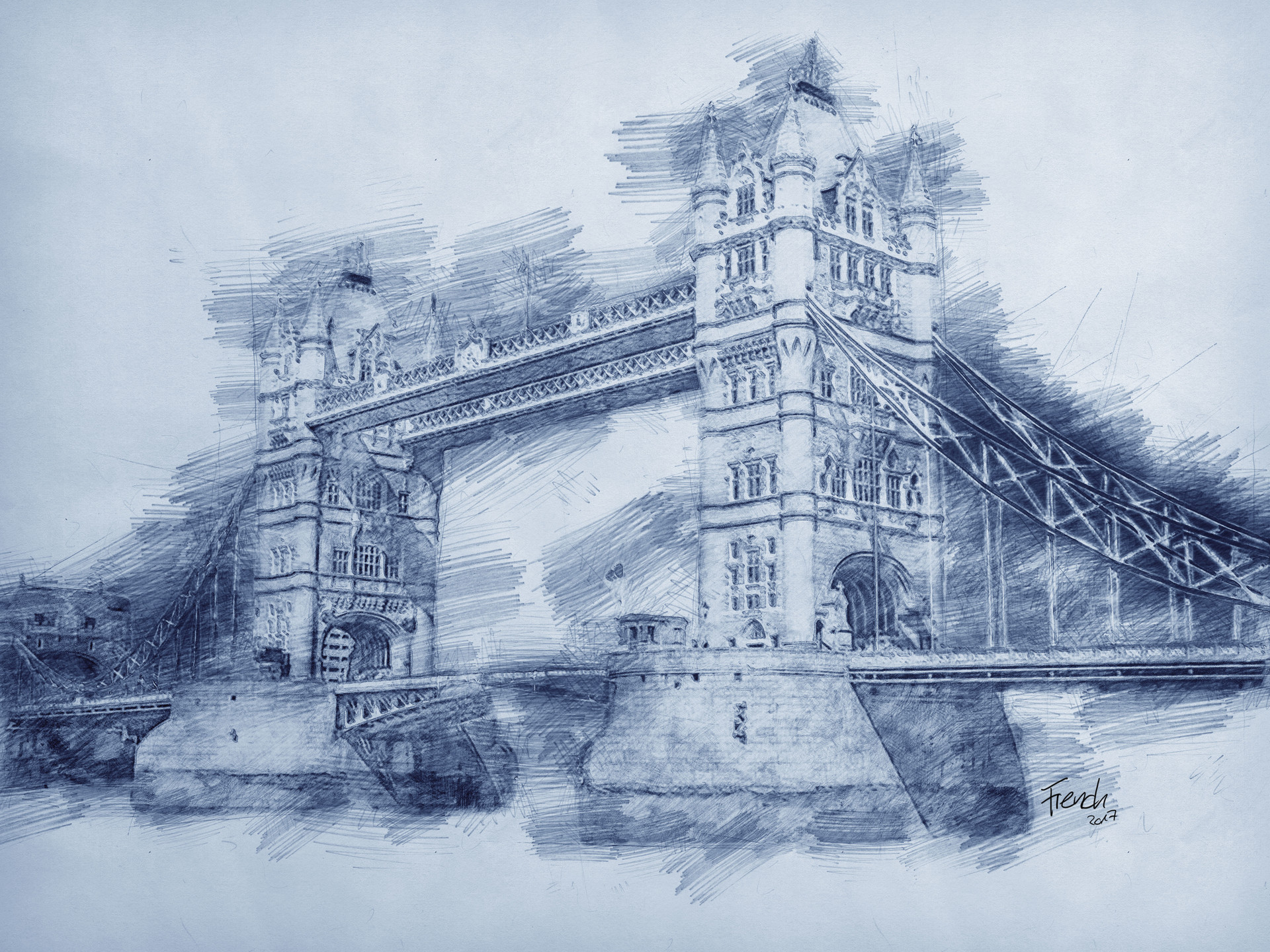 London Bridge Sketch at PaintingValley.com | Explore collection of ...