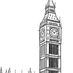 300x300 Drawn Big Ben Clock Tower - London Clock Tower Sketch
