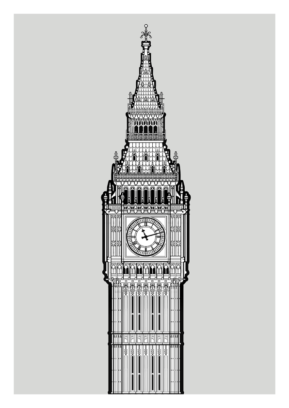 596x842 Resultado De Imagen Para Big Ben Tumblr Mandalas Y Otros Artes - London Clock Tower Sketch