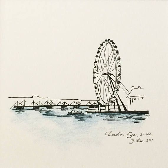 570x570 Uurban Sketching - London Eye Sketch