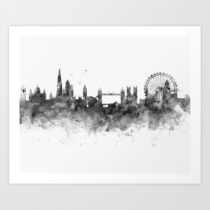 700x700 London Skyline Art Print By Artsaren Society6 - London Skyline Sketch