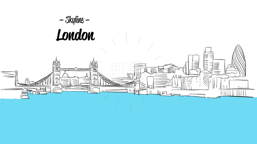 900x506 London Skyline Sketch Hebstreits - London Skyline Sketch