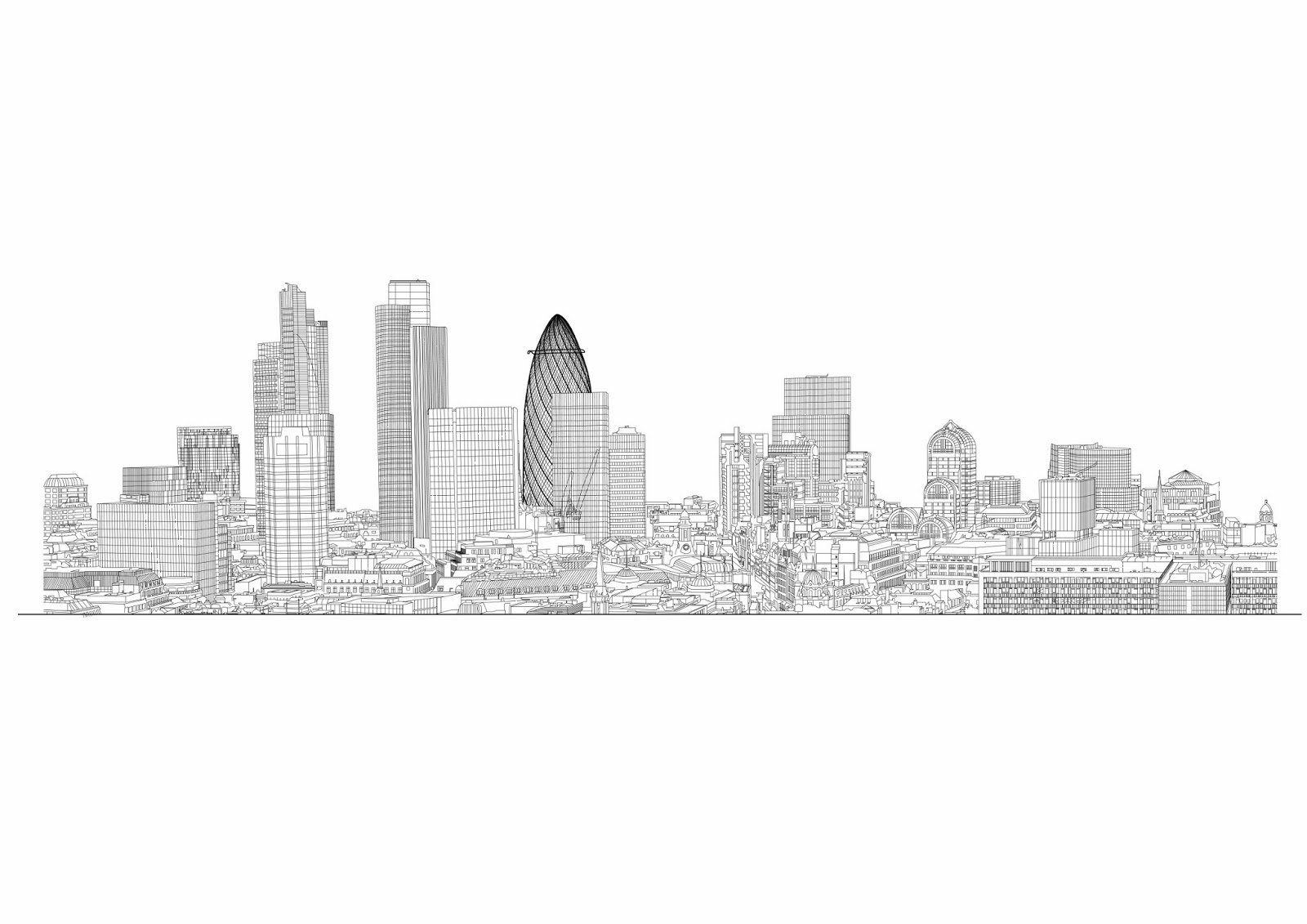 1600x1131 1112240988 Work Based On London Skyline - London Skyline Sketch