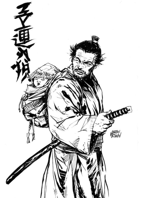 600x826 Lone Wolf And Cub - Lone Wolf Sketch