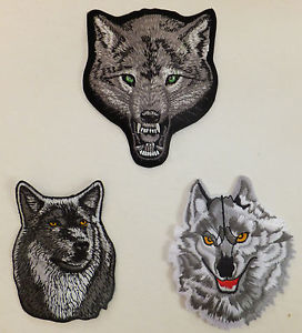 272x300 Wolf Patch, 3 Designs Sew Oniron On Embroidered Fierce, Lone - Lone Wolf Sketch