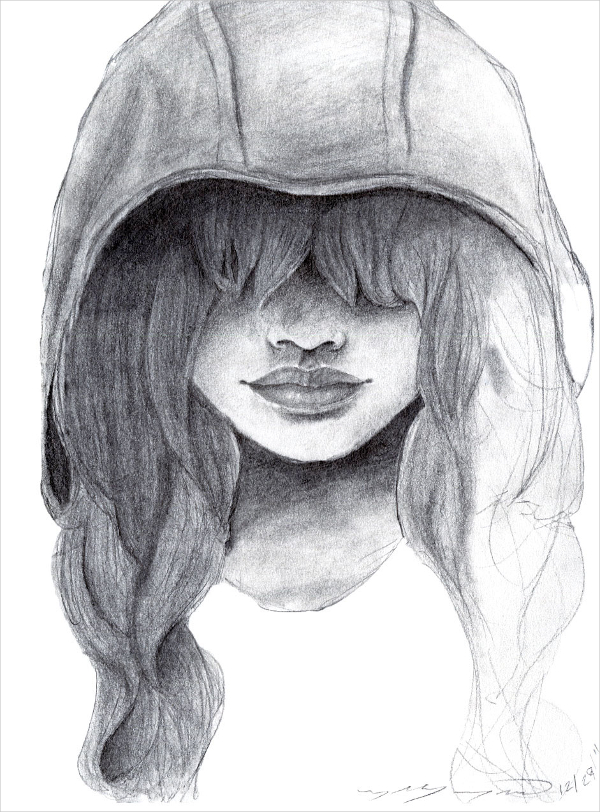 Lonely Girl Sketch at Explore collection of Lonely
