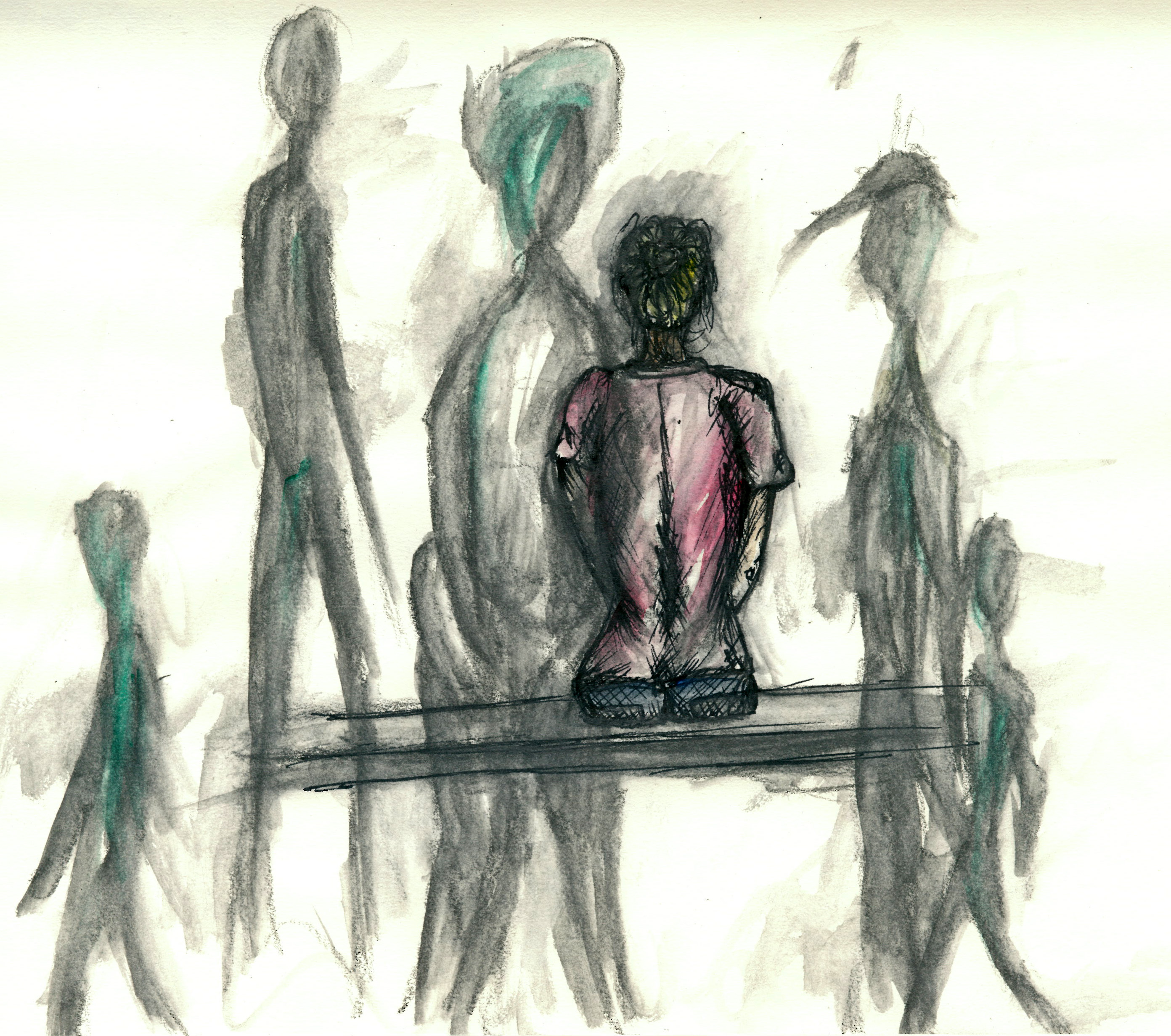 2784x2463 Lonely Girl Sketch Bw - Lonely Girl Sketch