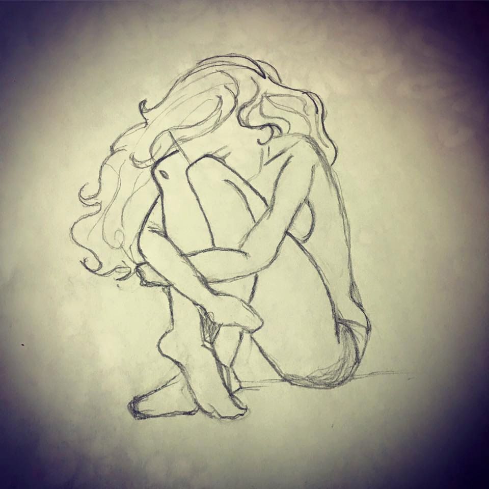 960x960 Lonely Girl Sketch By Bowsandskullsstudio On Etsy Rain - Lonely Girl Sketch