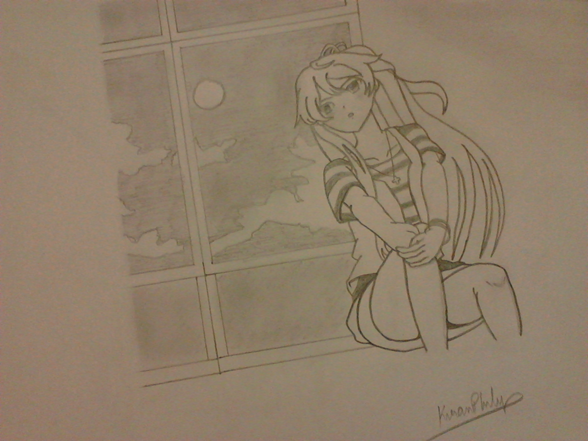 2048x1536 Lonely Girl Pencil Sketch Sanctum - Lonely Girl Sketch
