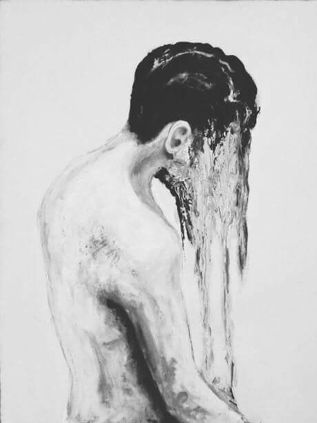 460x614 Living With My Darkness (Accepting My Ocd) Lonely Blue Boy - Lonely Man Sketch