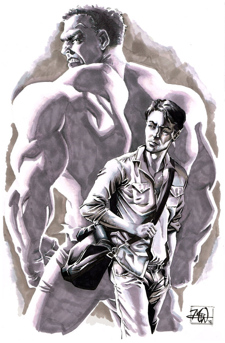 725x1103 Lonely Man Sketch Pinup By Rougedk - Lonely Man Sketch