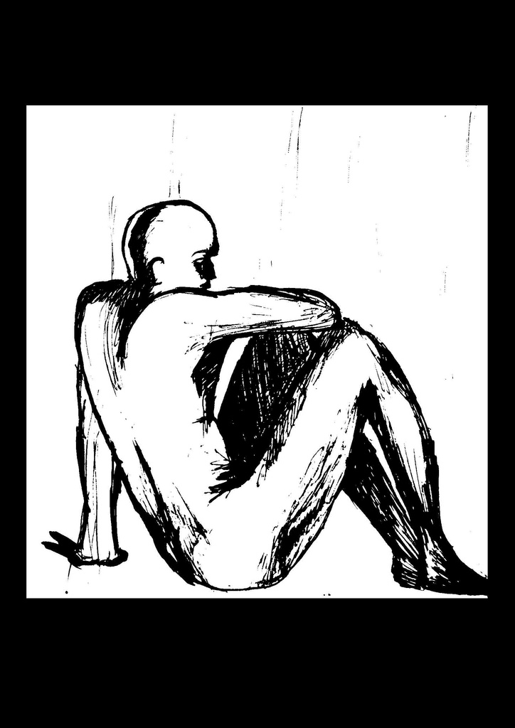 724x1024 Sketch(Emotions) Lonely Sad Man.1 Ashish Kumar Sunny - Lonely Man Sketch