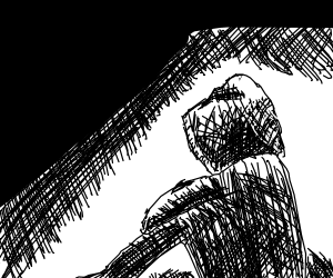 300x250 Lonely Man In The Dark... Drawing By Rascal Coyote Wizard - Lonely Man Sketch