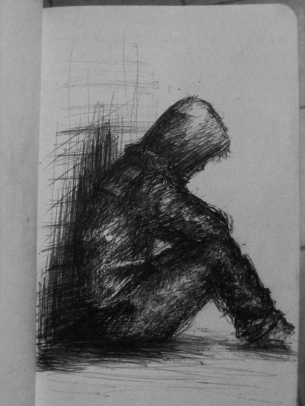 600x800 Small Drawing Lonely Guy By Riptide By Tallinriptide. - Lonely Sketches