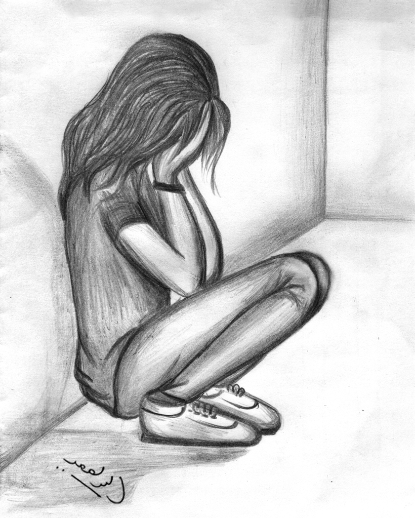820x1023 Best Pencil Sketches Best Pencil Drawings For Lonely Girl Pencil - Lonely Sketches
