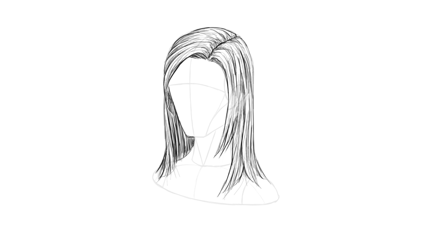 850x445 How To Draw Hair Step By Step - Long Sketch