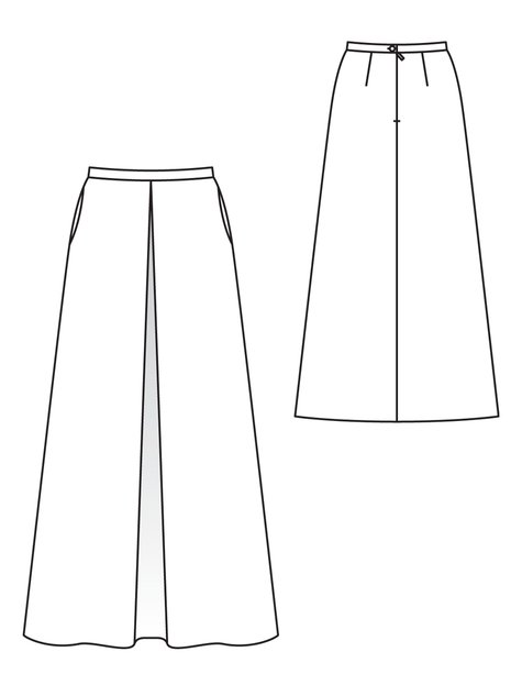 475x633 Inverted Maxi Skirt 112012 - Long Skirt Sketch