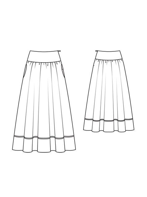 Long Skirt Sketch at PaintingValley.com | Explore collection of Long ...