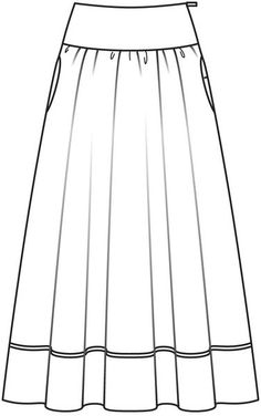 236x376 95 Best Flat Sketching Bottoms Images Drawing - Long Skirt Sketch