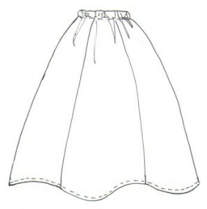297x300 Ballgown Skirt - Long Skirt Sketch