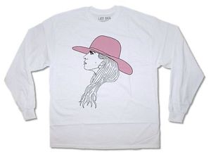 300x223 Lady Gaga Profile Sketch Mens White Long Sleeved Shirt New - Long Sleeve Shirt Sketch