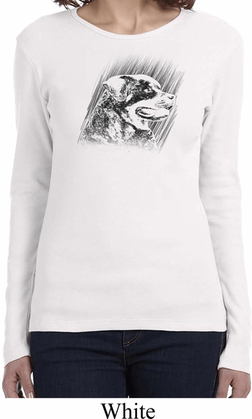 362x600 Rottweiler Sketch Ladies Long Sleeve Shirt - Long Sleeve Shirt Sketch