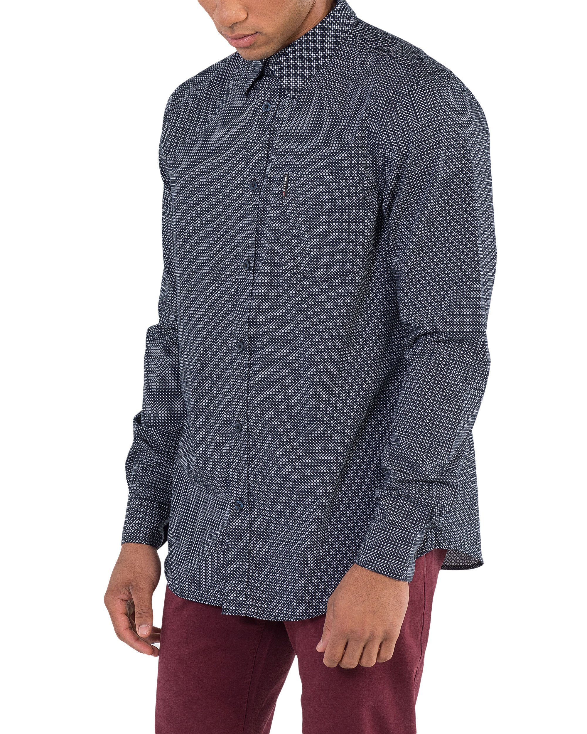 2000x2500 Long Sleeve Sketch Micro Print Shirt - Long Sleeve Sketch