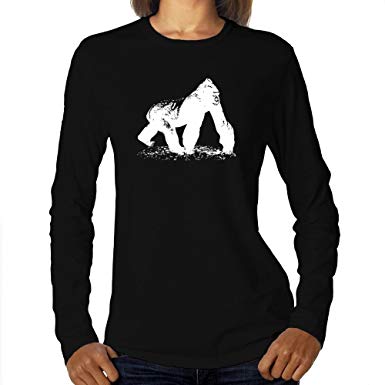 385x385 Eddany Gorilla Sketch Women Long Sleeve T Shirt Clothing - Long Sleeve T Shirt Sketch