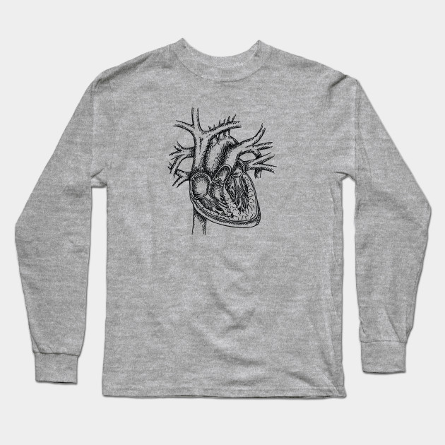 630x630 The Dissected Heart Sketch (Black) - Long Sleeve T Shirt Sketch