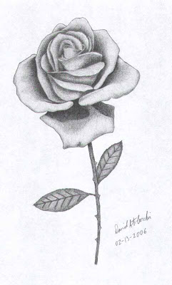 Long Stem Rose Sketch at PaintingValley.com | Explore collection of ...